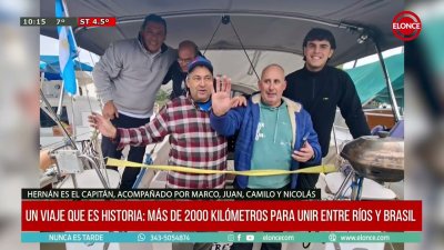 Cinco entrerrianos navegan hasta R&iacute;o de Janeiro